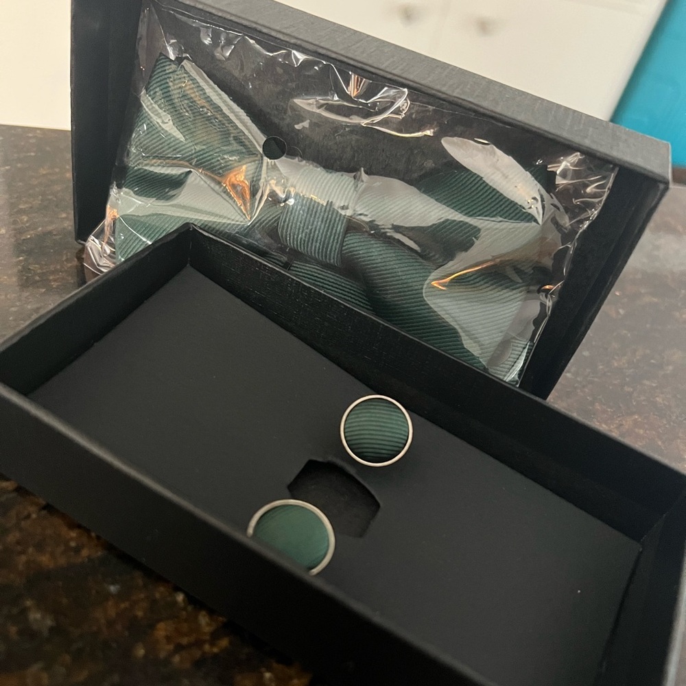 Set of 12 Bow tie and cuff links for men